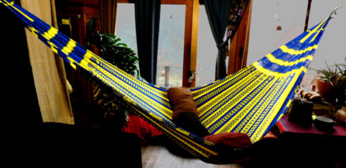 hamac mexicain artisanal en tissu