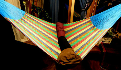 hamac mexicain artisanal en tissu