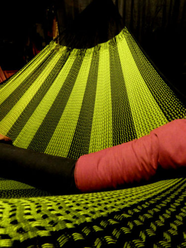 Hamac en coton Mercerisé10C Noir et Kaki hamac mexicain artisanal en tissu