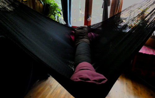 hamac mexicain en coton mercerisé noir intense.