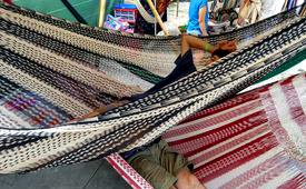 hamac mexicain artisanal en tissu
