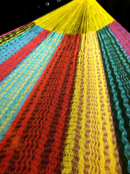 Hamac Mexicain Matrimonial coton multicolore, suspentes polypropylène