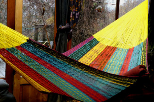 hamac filet coton mexicain traditionnel tissé main