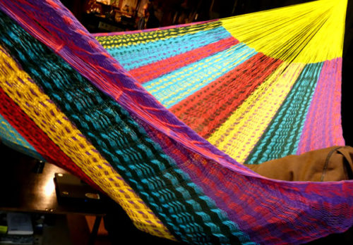 hamac filet coton mexicain traditionnel tissé main