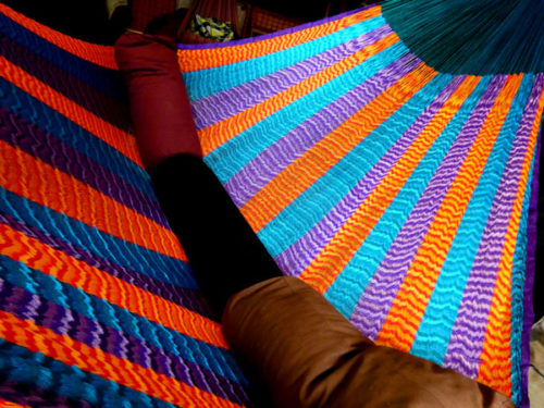 hamac mexicain artisanal en tissu