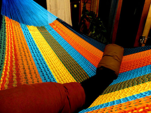 hamac mexicain artisanal en tissu