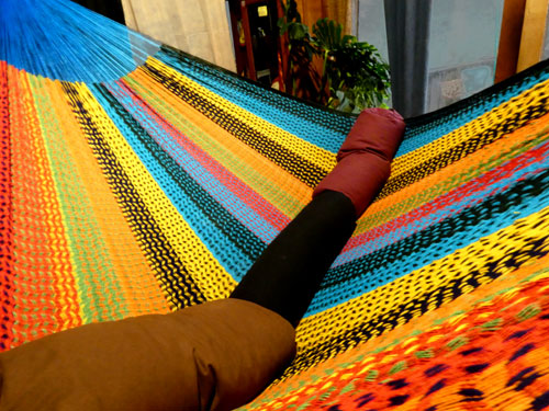 hamac mexicain artisanal en tissu
