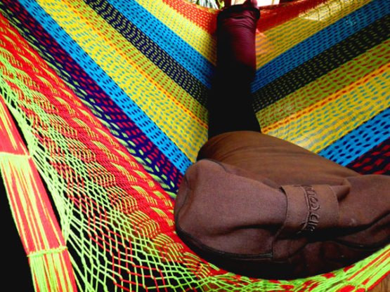 détail tissage hamac matrimonial filet coton traditionnel mexicain
