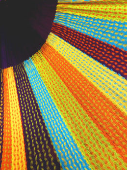 détail tissage hamac matrimonial traditionnel mexicain