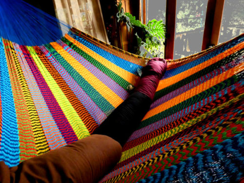 hamac mexicain artisanal en tissu