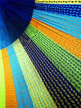 détail tissage hamac matrimonial filet coton traditionnel mexicain