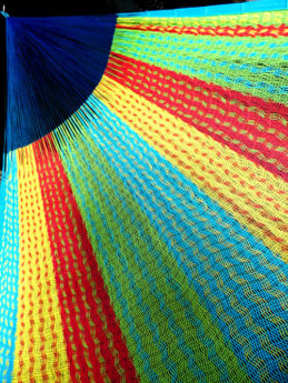 détail tissage hamac filet coton traditionnel mexicain