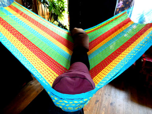 hamac mexicain artisanal en tissu
