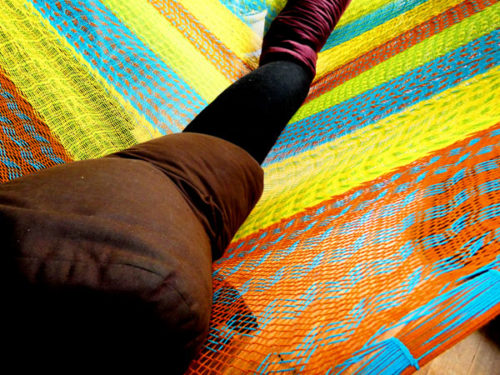 hamac mexicain artisanal en tissu