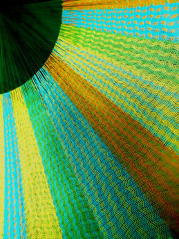 détail tissage hamac double filet coton traditionnel mexicain