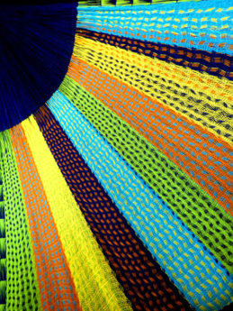 détail tissage hamac filet coton traditionnel mexicain