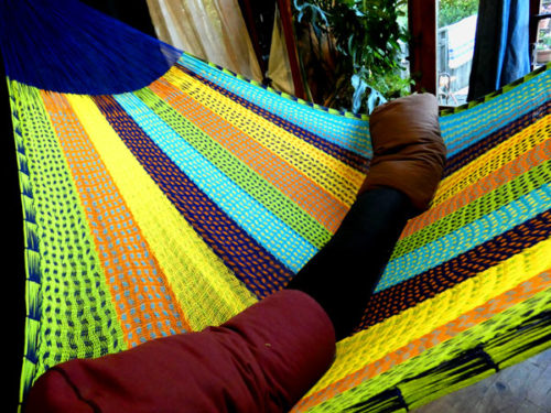 hamac mexicain artisanal en tissu