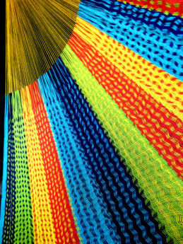 détail tissage hamac filet coton traditionnel mexicain