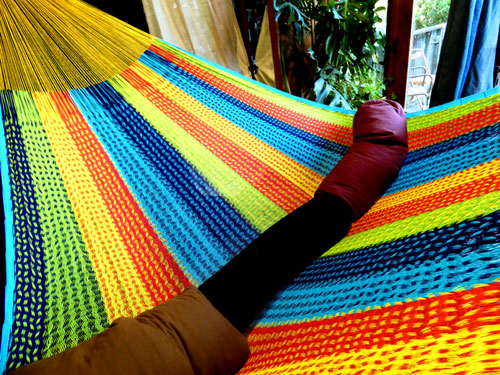 hamac mexicain artisanal en tissu
