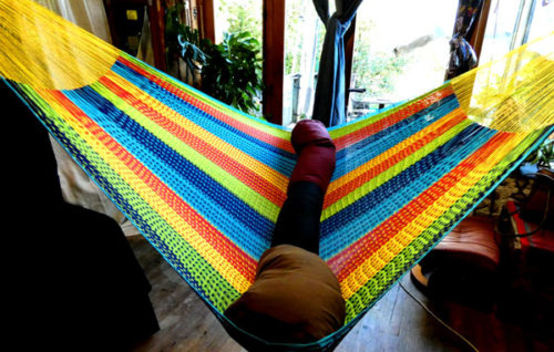 hamac mexicain artisanal en tissu