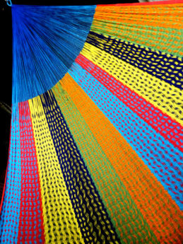 détail tissage hamac filet coton traditionnel mexicain