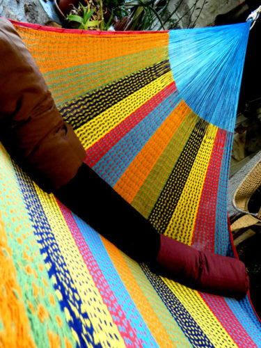 hamac mexicain artisanal en tissu