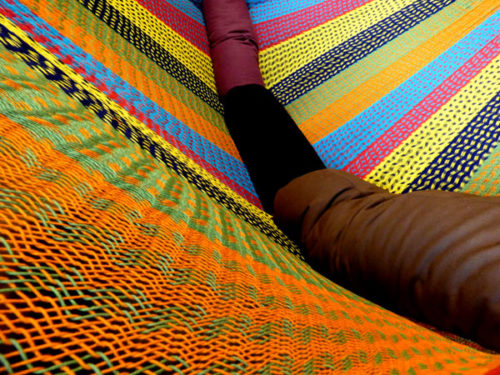 hamac mexicain artisanal en tissu
