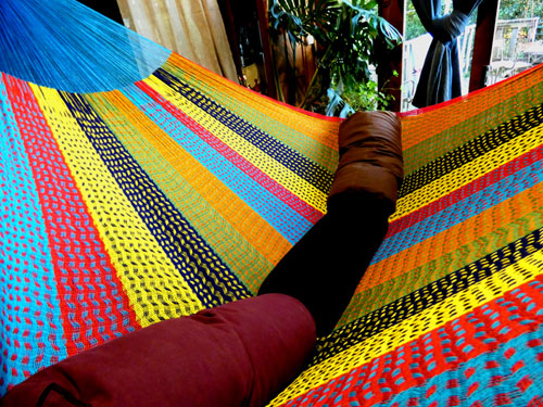 hamac mexicain artisanal en tissu