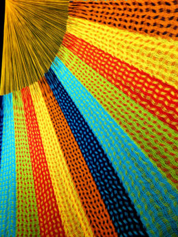 détail tissage hamac filet coton traditionnel mexicain