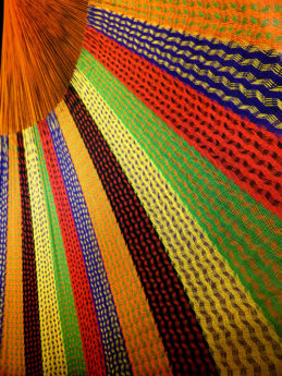 détail tissage hamac filet coton traditionnel mexicain