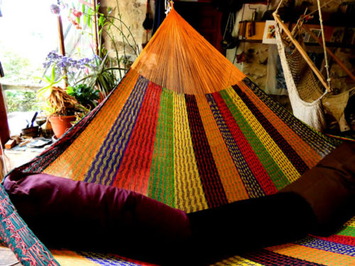 hamac mexicain artisanal en tissu