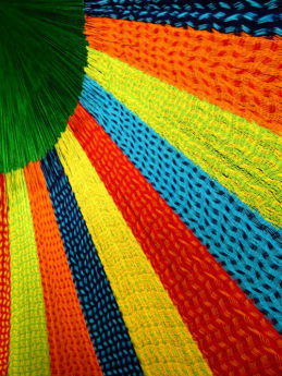 détail tissage hamac filet coton traditionnel mexicain