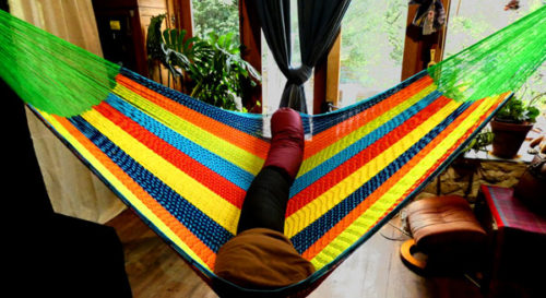 hamac mexicain artisanal en tissu