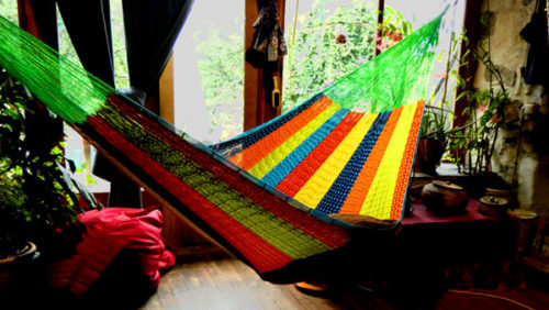 hamac mexicain artisanal en tissu