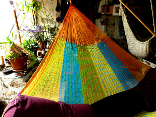 hamac mexicain artisanal en tissu