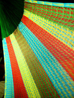 détail tissage hamac double traditionnel mexicain filet coton