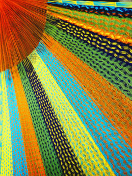 détail tissage hamac double traditionnel mexicain filet coton