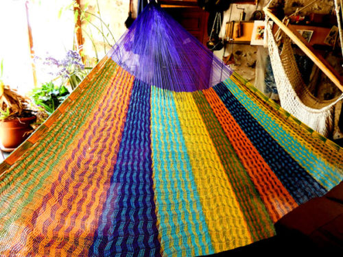 hamac mexicain artisanal en tissu