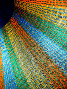 détail tissage hamac mexicain traditionnel en synthétique