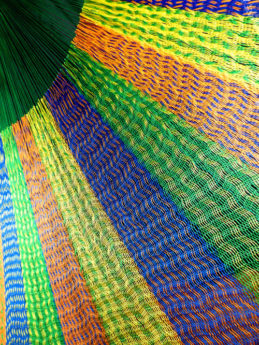détail tissage hamac mexicain traditionnel en synthétique