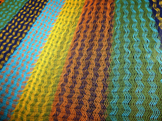 détail tissage hamac filet traditionnel coton mexicain