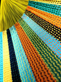 détail tissage hamac filet traditionnel coton mexicain