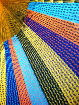détail tissage hamac filet traditionnel coton mexicain