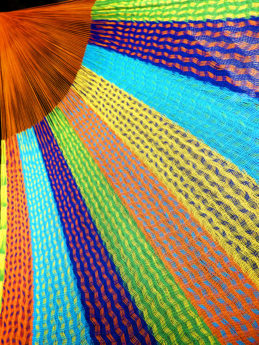 détail tissage hamac filet traditionnel coton mexicain