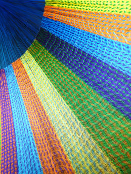 détail tissage hamac mexicain traditionnel en synthétique