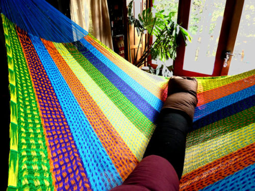 hamac mexicain artisanal en tissu