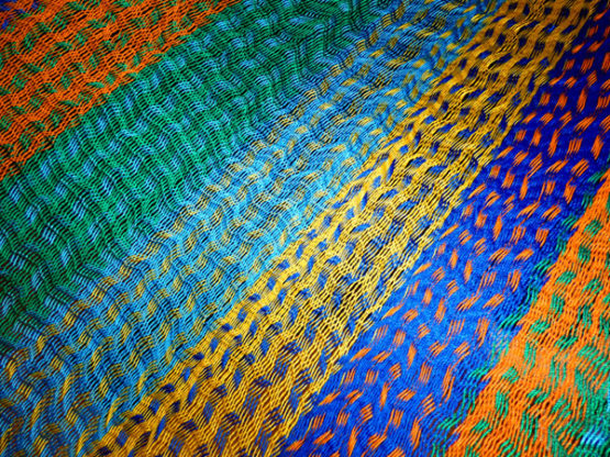détail tissage hamac mexicain traditionnel en synthétique