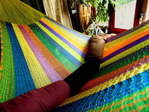hamac mexicain artisanal en tissu