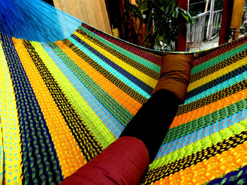 hamac mexicain artisanal en tissu