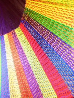 détail tissage hamac mexicain traditionnel en synthétique